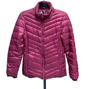 Xersion Burgundy Puffer Coat Size Medium